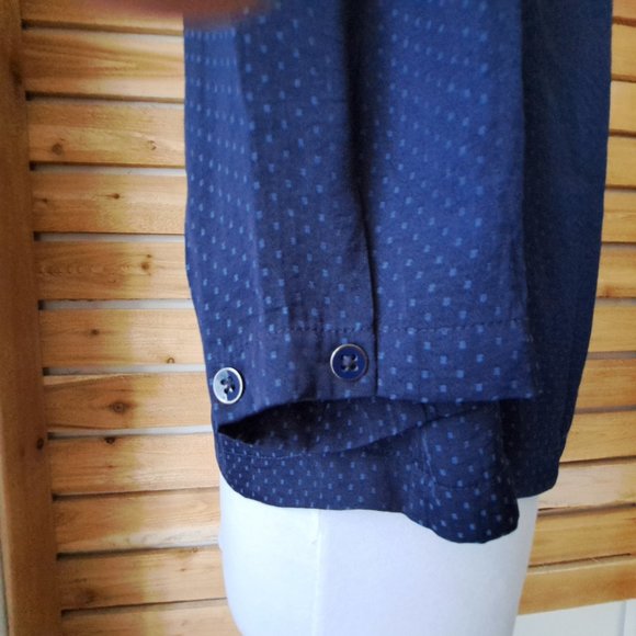 Cabi Polka Dots Top 3/4 Sleeve Size M Navy Blue Color Great Condition - Picture 4 of 12